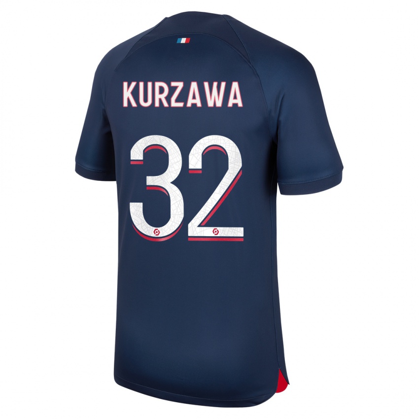 Herren Layvin Kurzawa #32 Blau Rot Heimtrikot Trikot 2023/24 T-Shirt Belgien
