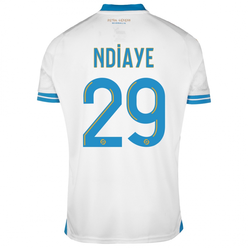 Herren Iliman Ndiaye #29 Weiß Heimtrikot Trikot 2023/24 T-Shirt Belgien
