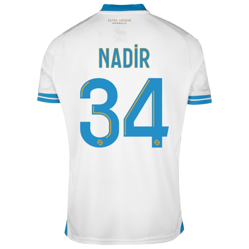 Homme Maillot Bilal Nadir #34 Blanc Tenues Domicile 2023/24 T-Shirt Belgique