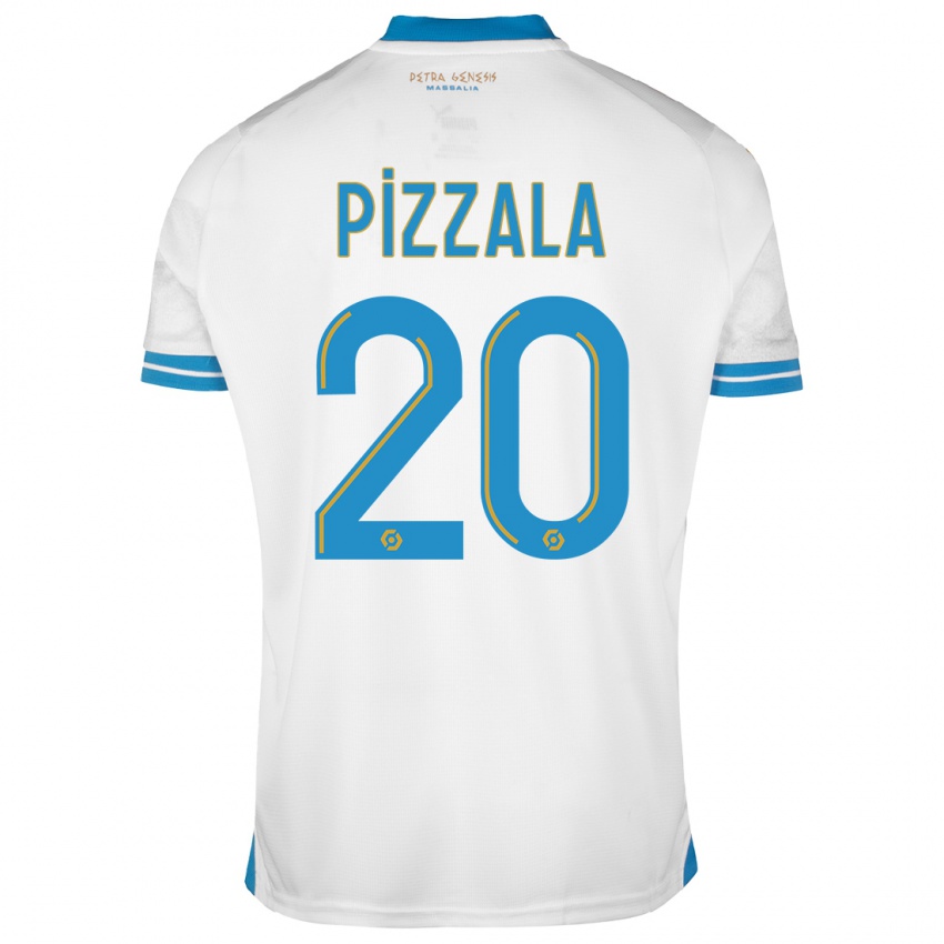Homme Maillot Caroline Pizzala #20 Blanc Tenues Domicile 2023/24 T-Shirt Belgique