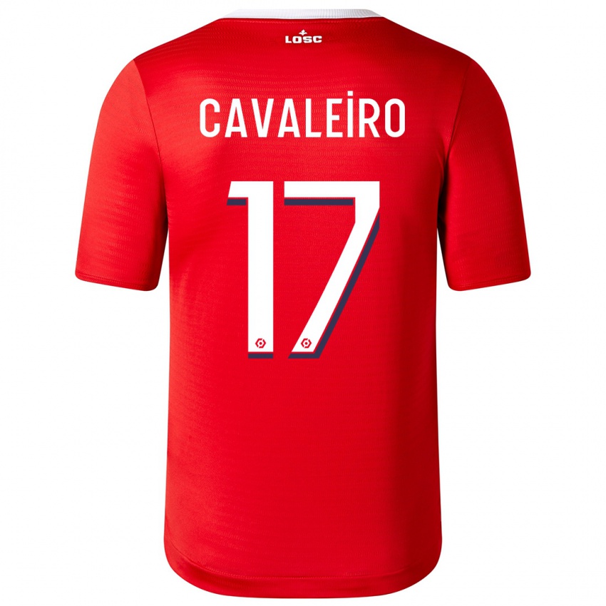 Homme Maillot Ivan Cavaleiro #17 Rouge Tenues Domicile 2023/24 T-Shirt Belgique