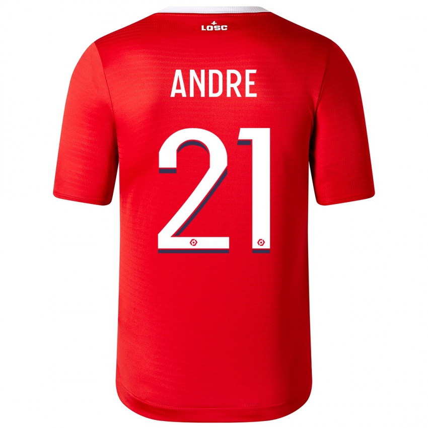 Herren Benjamin Andre #21 Rot Heimtrikot Trikot 2023/24 T-Shirt Belgien