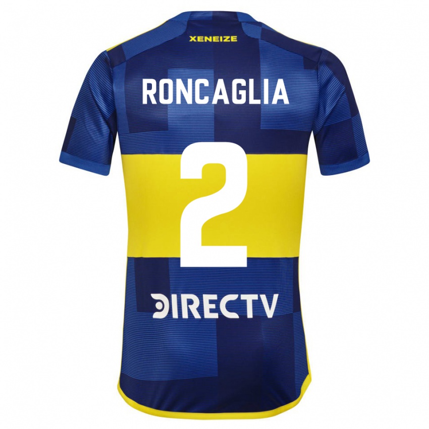 Herren Facundo Roncaglia #2 Dunkelblau Gelb Heimtrikot Trikot 2023/24 T-Shirt Belgien