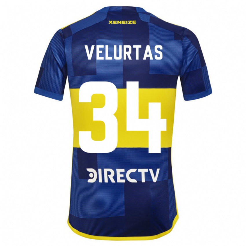 Heren Pedro Velurtas #34 Donkerblauw Geel Thuisshirt Thuistenue 2023/24 T-Shirt België