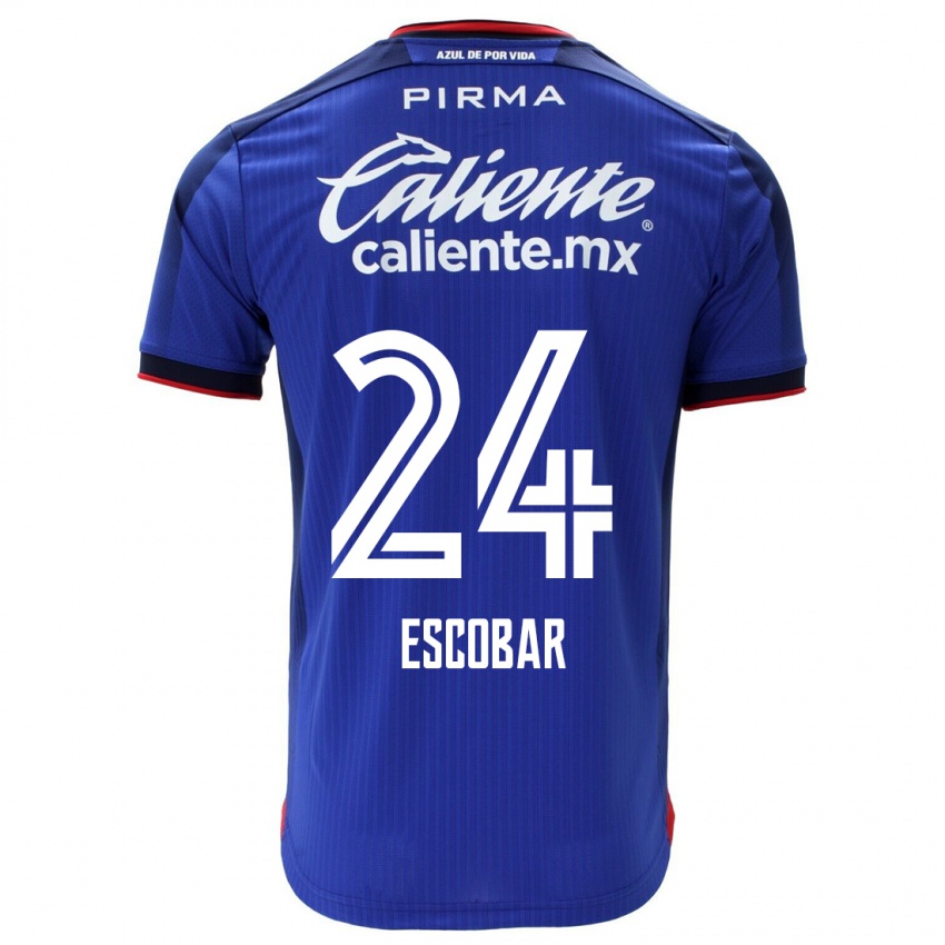 Heren Juan Escobar #24 Blauw Thuisshirt Thuistenue 2023/24 T-Shirt België