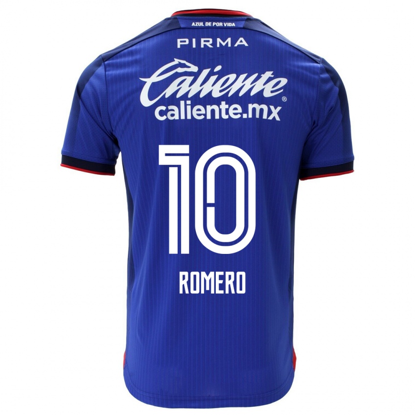 Heren Angel Romero #10 Blauw Thuisshirt Thuistenue 2023/24 T-Shirt België