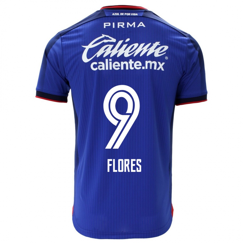 Heren Daniela Flores #9 Blauw Thuisshirt Thuistenue 2023/24 T-Shirt België