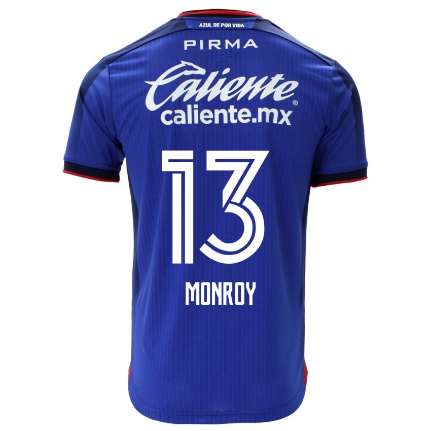 Homme Maillot Daniela Monroy #13 Bleu Tenues Domicile 2023/24 T-Shirt Belgique