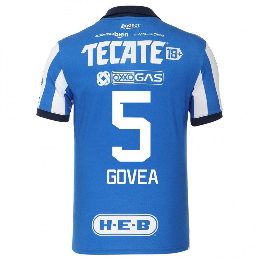 Heren Omar Govea #5 Blauw Wit Thuisshirt Thuistenue 2023/24 T-Shirt België