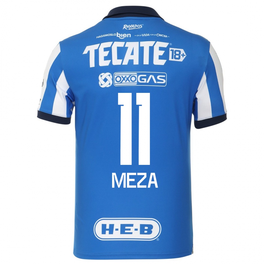 Heren Maximiliano Meza #11 Blauw Wit Thuisshirt Thuistenue 2023/24 T-Shirt België