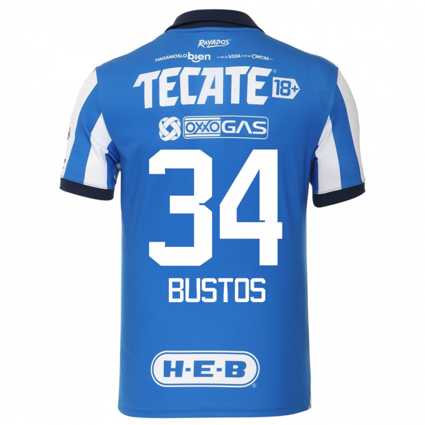 Herren César Bustos #34 Blau Weiss Heimtrikot Trikot 2023/24 T-Shirt Belgien