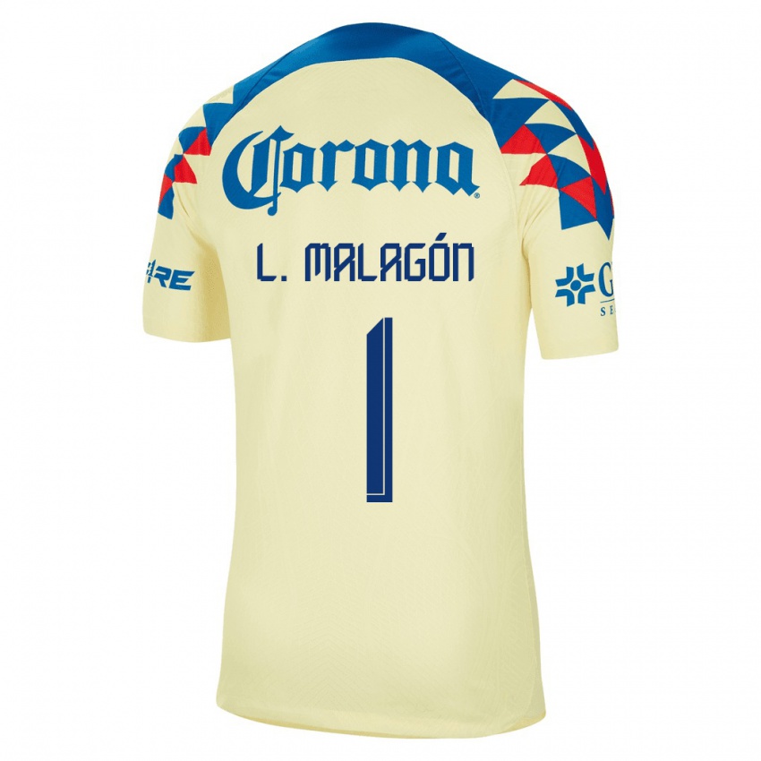 Heren Luis Malagón #1 Geel Thuisshirt Thuistenue 2023/24 T-Shirt België