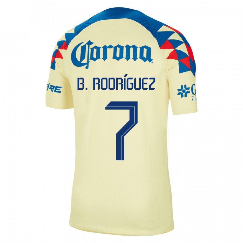 Homme Maillot Brian Rodríguez #7 Jaune Tenues Domicile 2023/24 T-Shirt Belgique