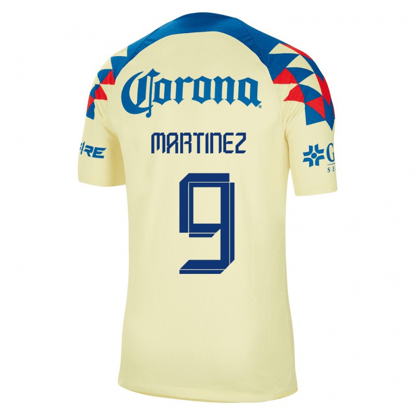 Homme Maillot Katty Martinez #9 Jaune Tenues Domicile 2023/24 T-Shirt Belgique