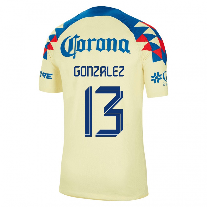 Herren Eva Gonzalez #13 Gelb Heimtrikot Trikot 2023/24 T-Shirt Belgien