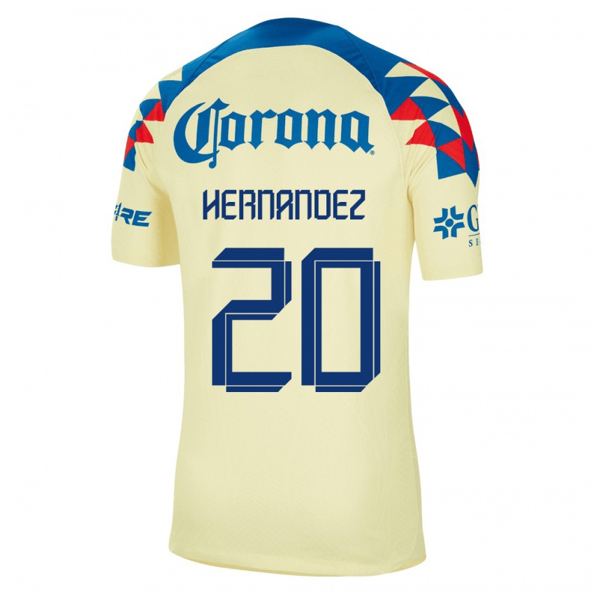 Herren Nicki Hernandez #20 Gelb Heimtrikot Trikot 2023/24 T-Shirt Belgien