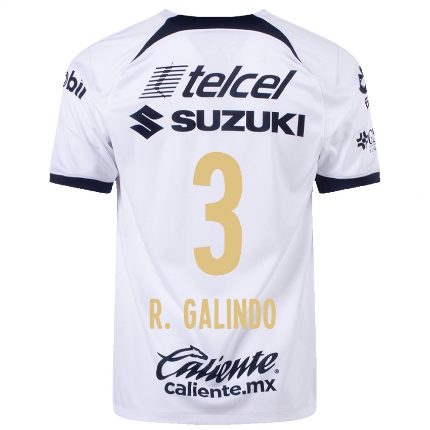 Homme Maillot José Galindo #3 Blanc Tenues Domicile 2023/24 T-Shirt Belgique