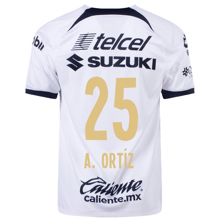 Homme Maillot Arturo Ortiz #25 Blanc Tenues Domicile 2023/24 T-Shirt Belgique