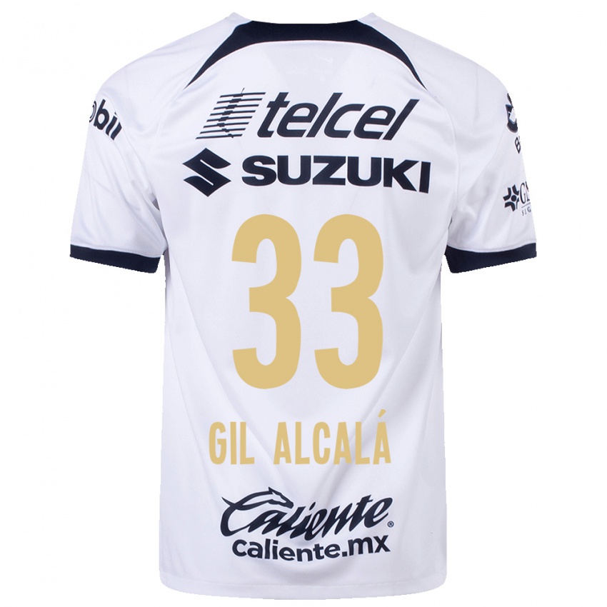 Homme Maillot Gil Alcala #33 Blanc Tenues Domicile 2023/24 T-Shirt Belgique