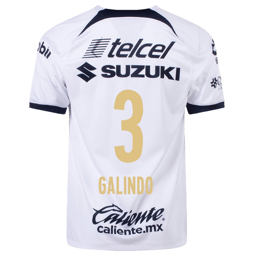 Homme Maillot Ricardo Galindo #3 Blanc Tenues Domicile 2023/24 T-Shirt Belgique