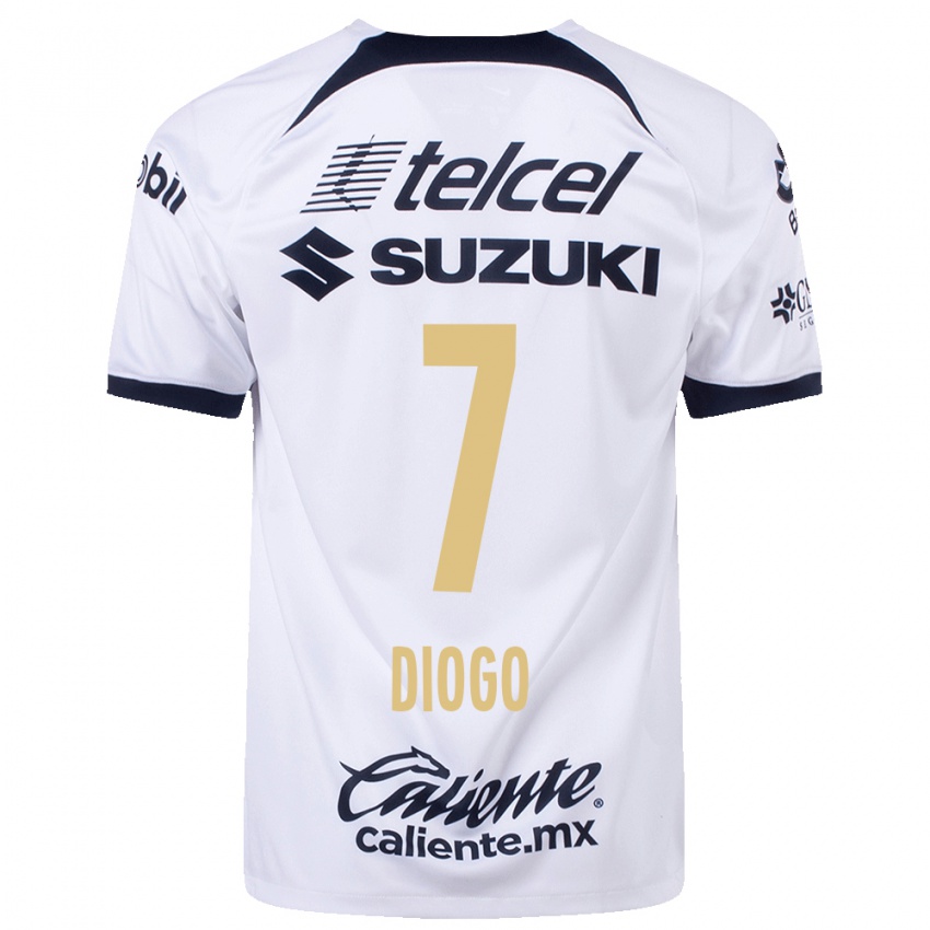 Herren Diogo #7 Weiß Heimtrikot Trikot 2023/24 T-Shirt Belgien