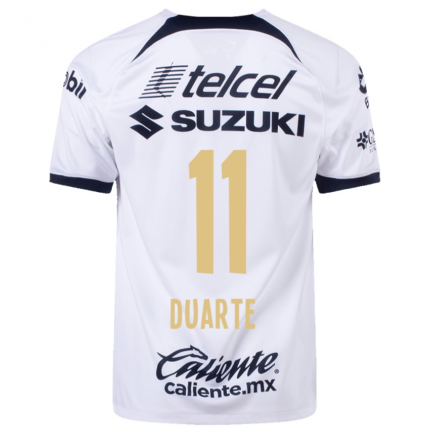 Homme Maillot Luz Duarte #11 Blanc Tenues Domicile 2023/24 T-Shirt Belgique