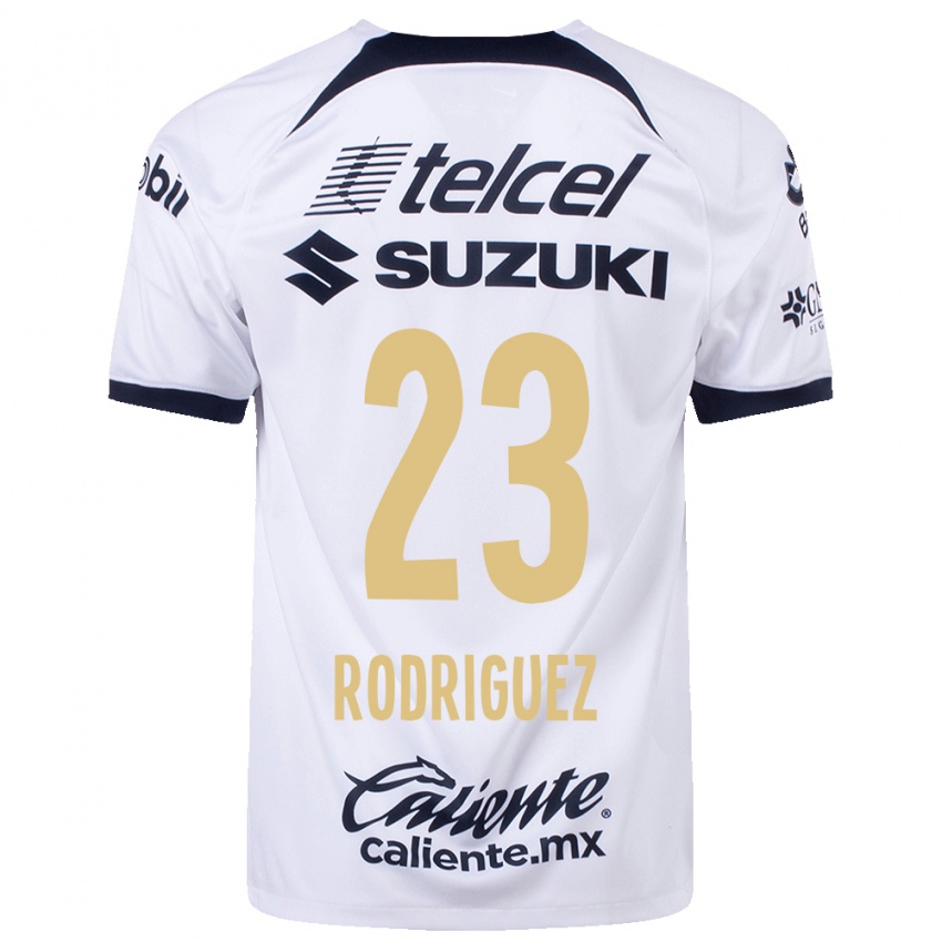Homme Maillot Catherine Rodriguez #23 Blanc Tenues Domicile 2023/24 T-Shirt Belgique