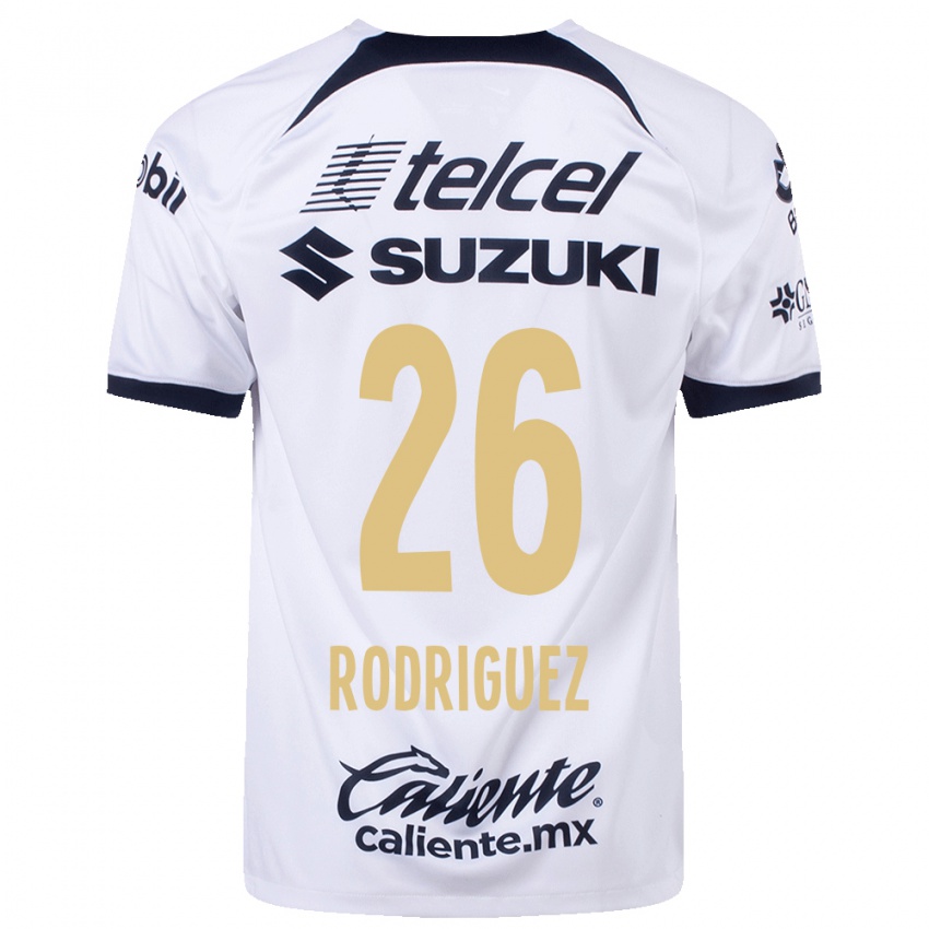 Homme Maillot Lucia Rodriguez #26 Blanc Tenues Domicile 2023/24 T-Shirt Belgique