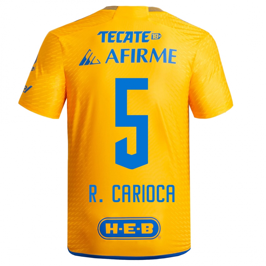 Herren Rafael Carioca #5 Gelb Heimtrikot Trikot 2023/24 T-Shirt Belgien
