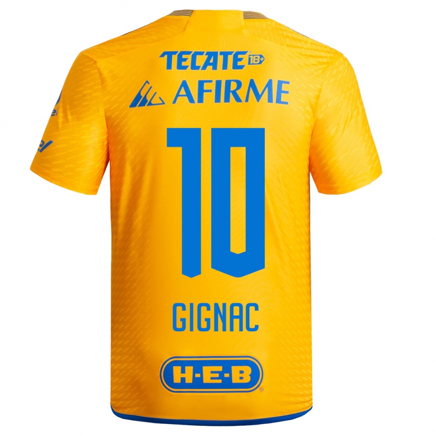 Homme Maillot Andre-Pierre Gignac #10 Jaune Tenues Domicile 2023/24 T-Shirt Belgique