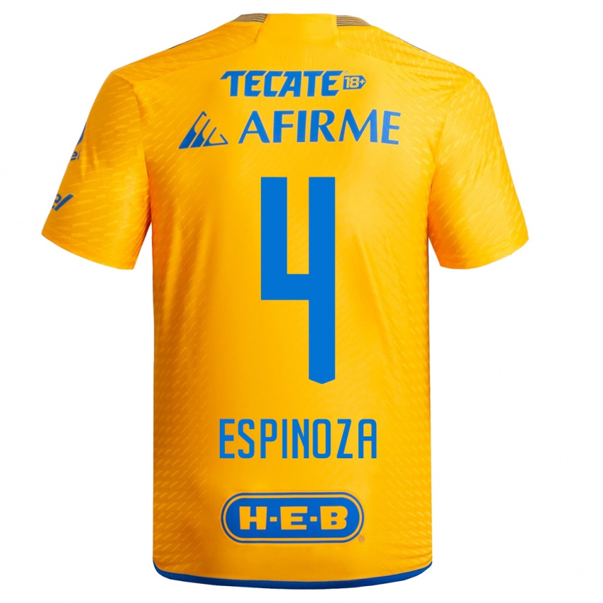Herren Greta Espinoza #4 Gelb Heimtrikot Trikot 2023/24 T-Shirt Belgien