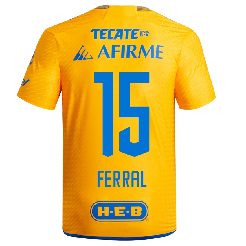 Herren Cristina Ferral #15 Gelb Heimtrikot Trikot 2023/24 T-Shirt Belgien