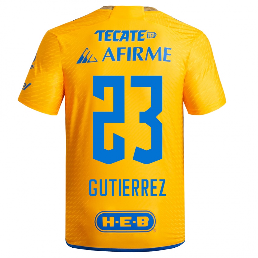 Herren Jana Gutierrez #23 Gelb Heimtrikot Trikot 2023/24 T-Shirt Belgien