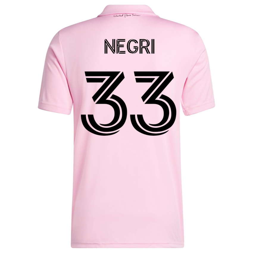 Herren Franco Negri #33 Rosa Heimtrikot Trikot 2023/24 T-Shirt Belgien