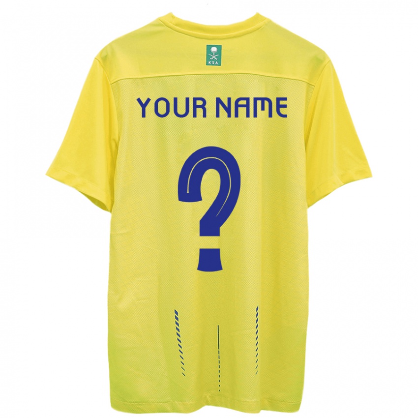 Heren Uw Naam #0 Geel Thuisshirt Thuistenue 2023/24 T-Shirt België