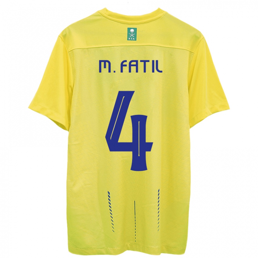 Heren Mohammed Al-Fatil #4 Geel Thuisshirt Thuistenue 2023/24 T-Shirt België