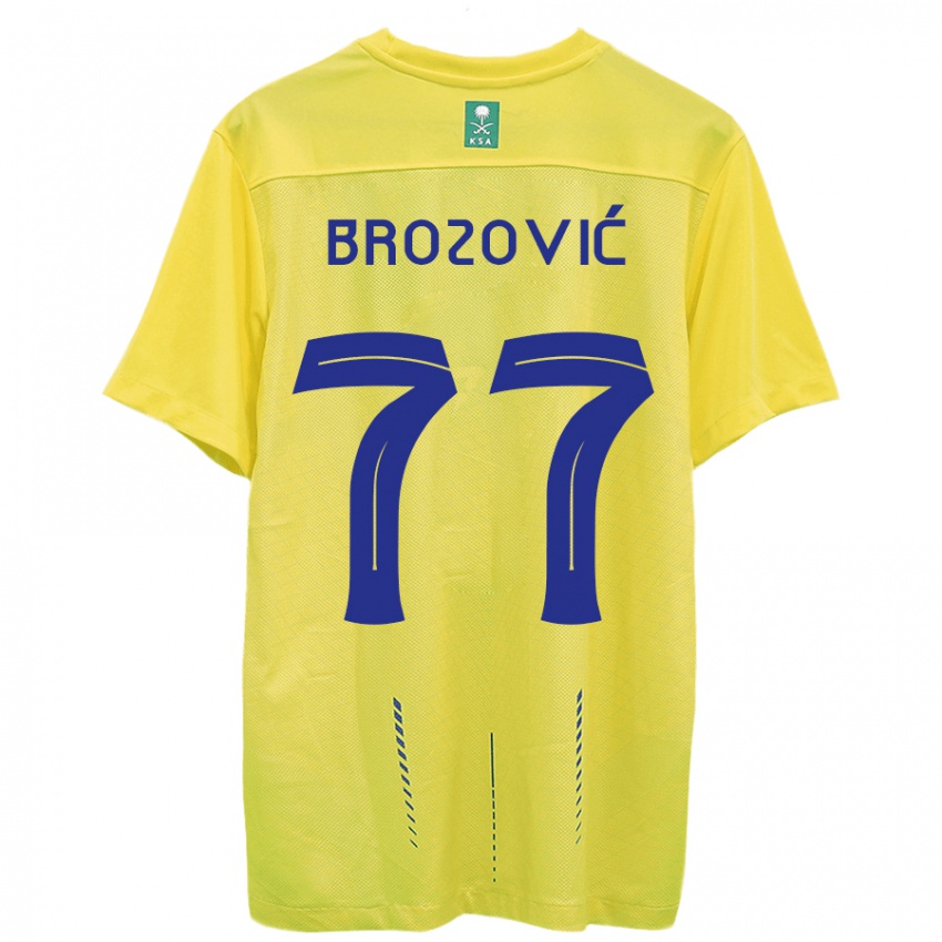Heren Marcelo Brozovic #77 Geel Thuisshirt Thuistenue 2023/24 T-Shirt België