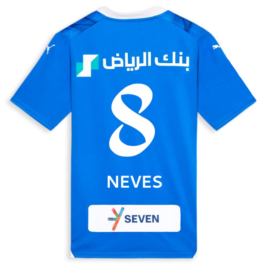 Herren Ruben Neves #8 Blau Heimtrikot Trikot 2023/24 T-Shirt Belgien