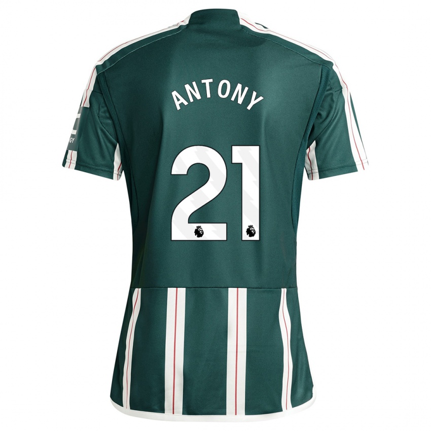 Herren Antony #21 Dunkelgrün Auswärtstrikot Trikot 2023/24 T-Shirt Belgien