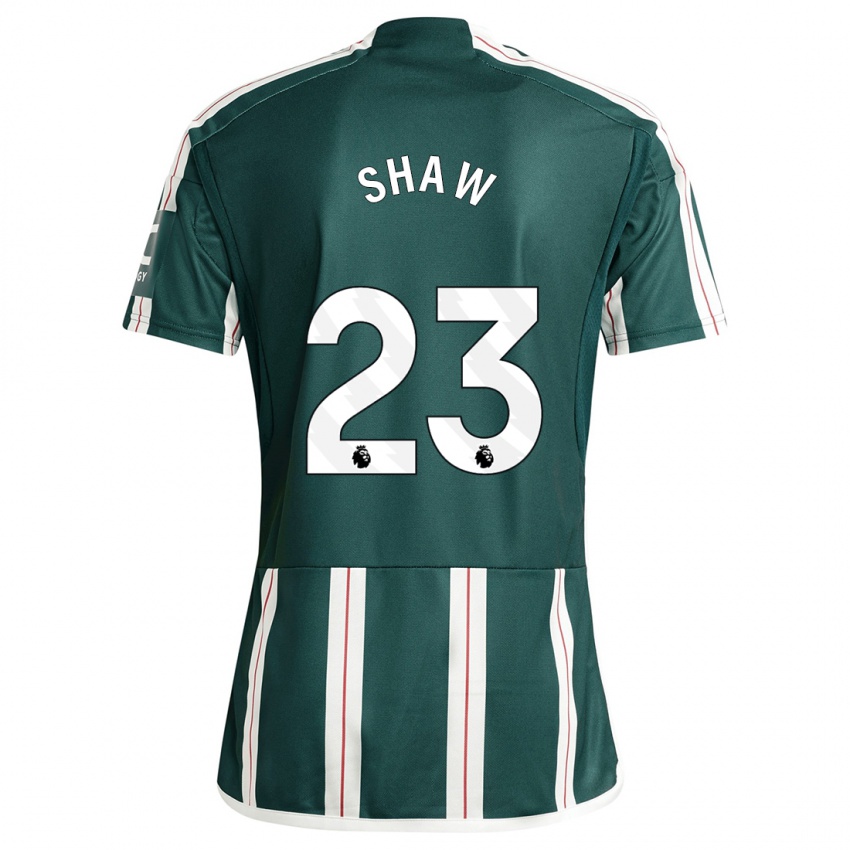 Herren Luke Shaw #23 Dunkelgrün Auswärtstrikot Trikot 2023/24 T-Shirt Belgien