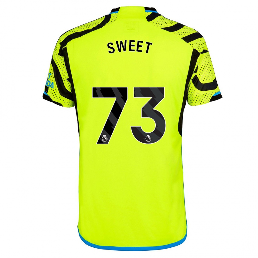 Heren James Sweet #73 Geel Uitshirt Uittenue 2023/24 T-Shirt België