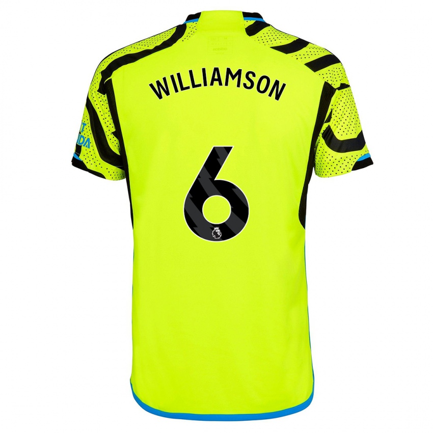 Homme Maillot Leah Williamson #6 Jaune Tenues Extérieur 2023/24 T-Shirt Belgique