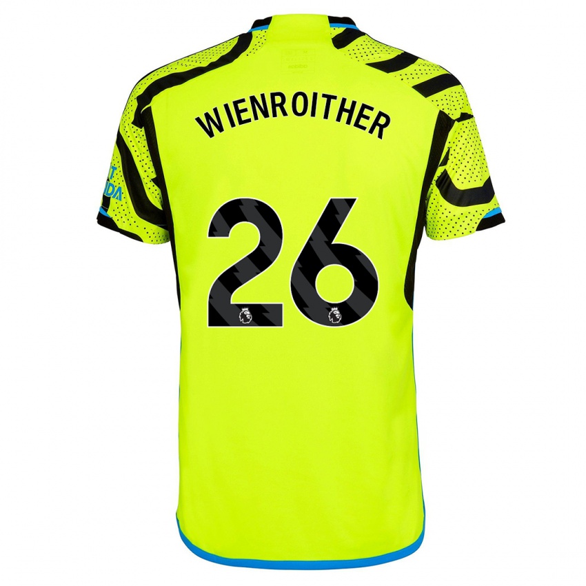 Herren Laura Wienroither #26 Gelb Auswärtstrikot Trikot 2023/24 T-Shirt Belgien