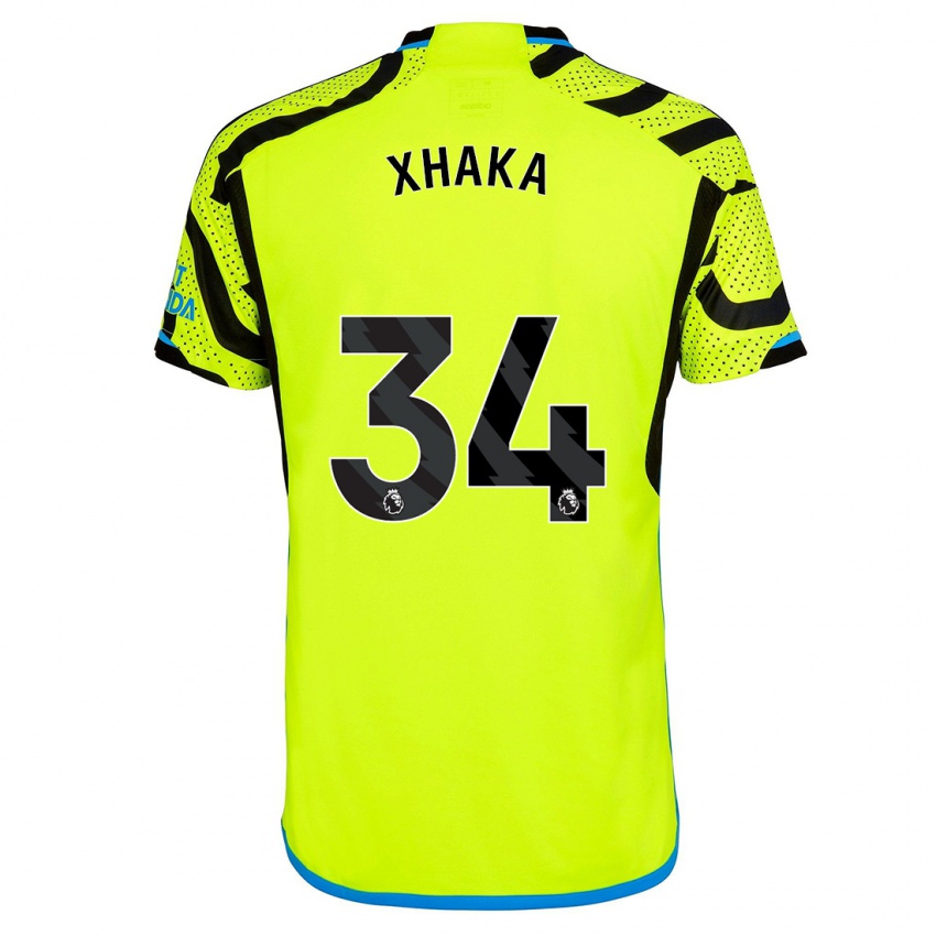 Herren Granit Xhaka #34 Gelb Auswärtstrikot Trikot 2023/24 T-Shirt Belgien