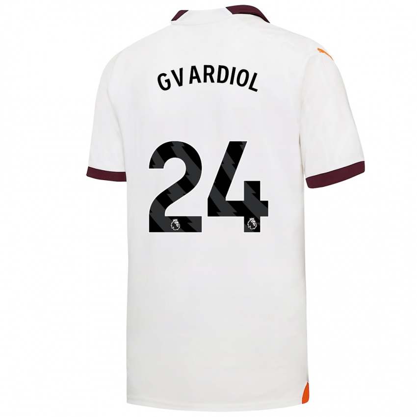 Heren Josko Gvardiol #24 Wit Uitshirt Uittenue 2023/24 T-Shirt België