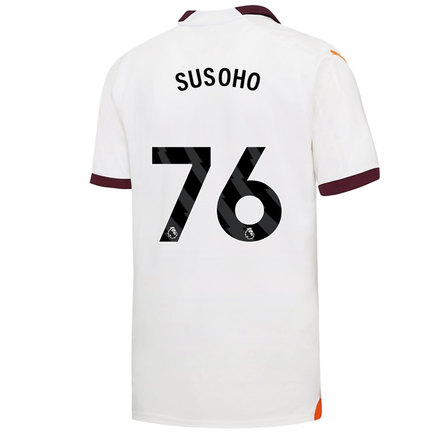 Herren Mahamadou Susoho #76 Weiß Auswärtstrikot Trikot 2023/24 T-Shirt Belgien