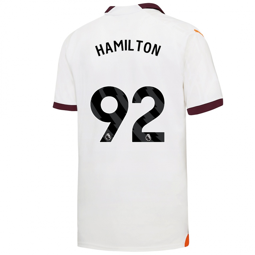 Homme Maillot Micah Hamilton #92 Blanc Tenues Extérieur 2023/24 T-Shirt Belgique