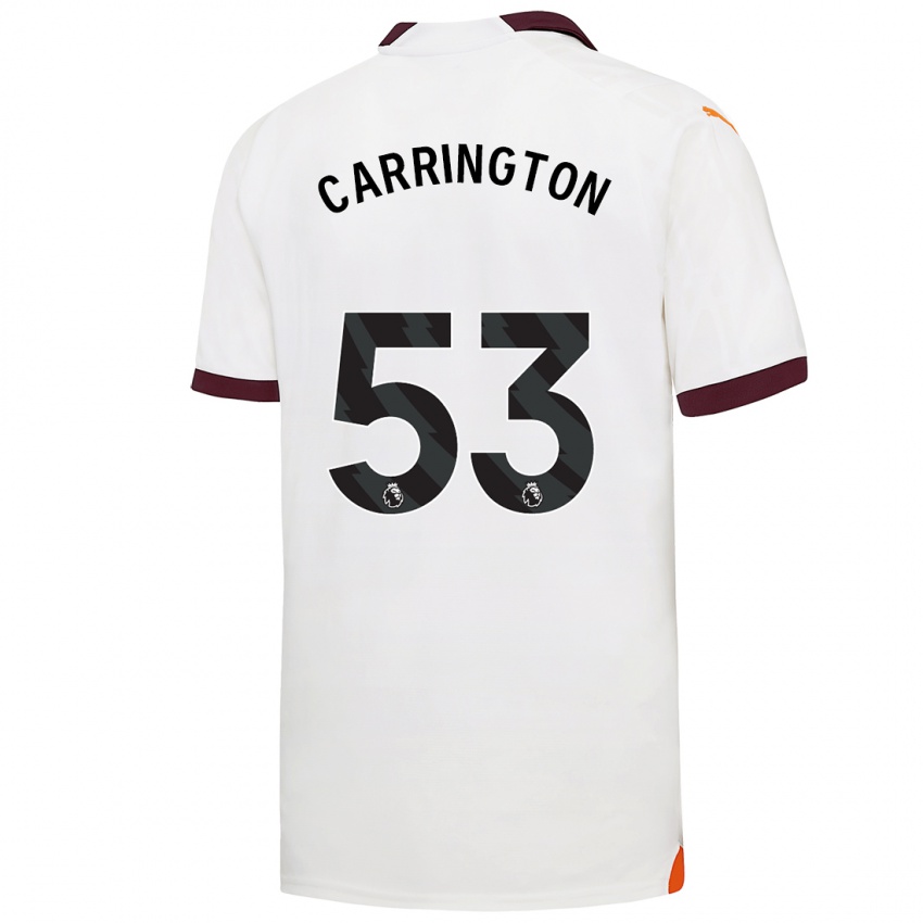 Herren Ezra Carrington #53 Weiß Auswärtstrikot Trikot 2023/24 T-Shirt Belgien