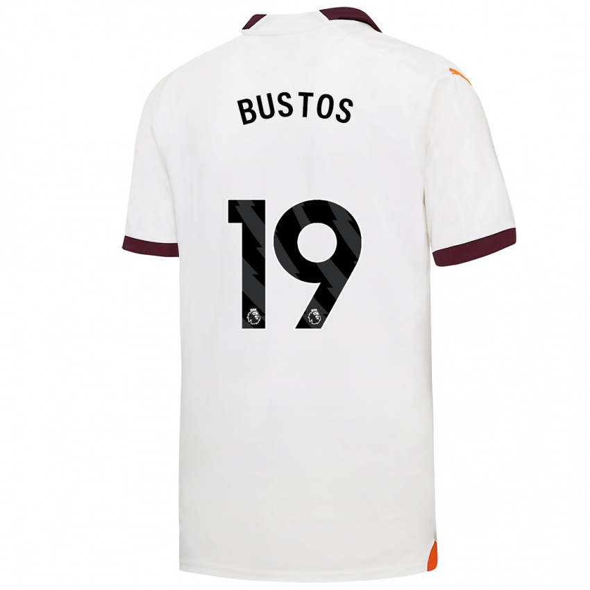 Heren Nahuel Bustos #19 Wit Uitshirt Uittenue 2023/24 T-Shirt België