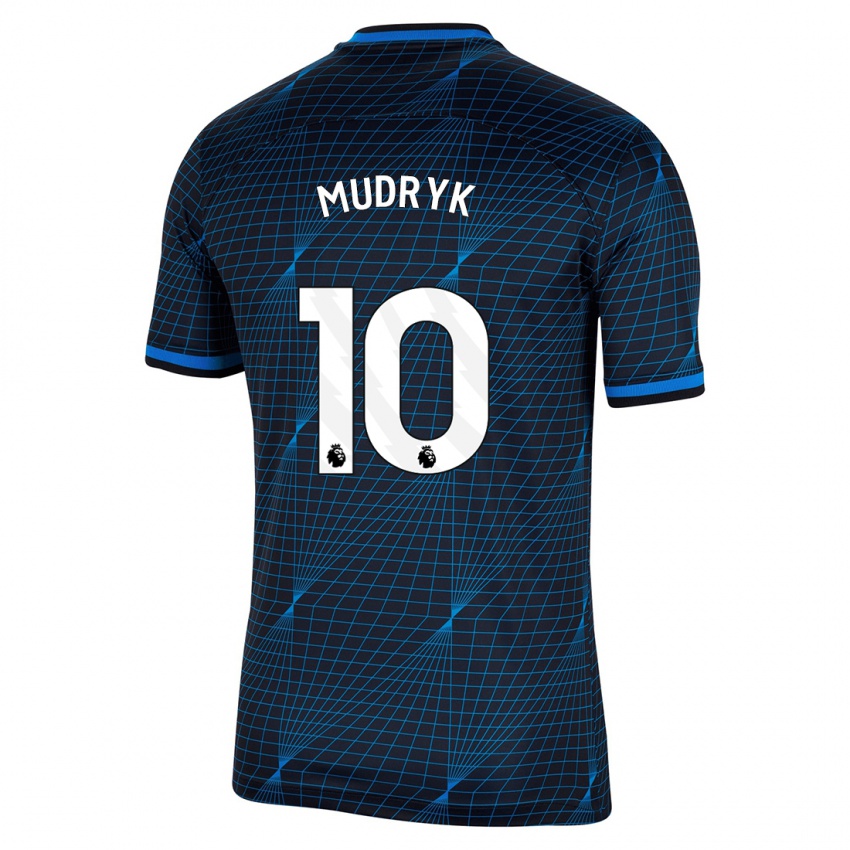 Heren Mykhaylo Mudryk #10 Donkerblauw Uitshirt Uittenue 2023/24 T-Shirt België